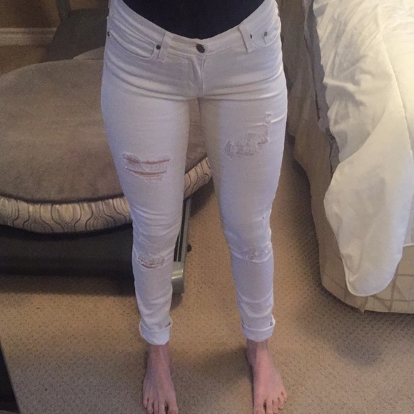 White Distressed Fashion Nova Jeans - Picture 2 of 3